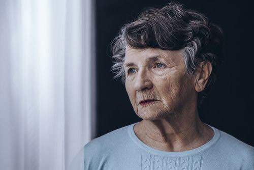 elder lady in nursing home