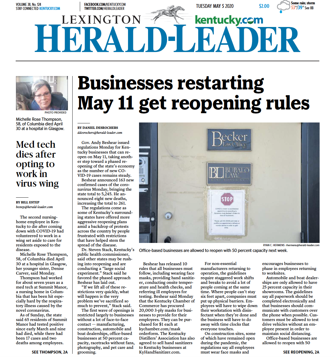 Lexington Herald-Leader Becker Law Article