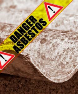 "danger asbestos" warning sign