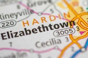 image of road map showing elizabethtown