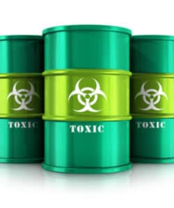 image of green toxic bins