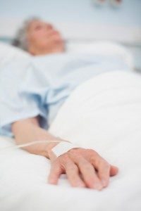 nursing home resident receiving fluid